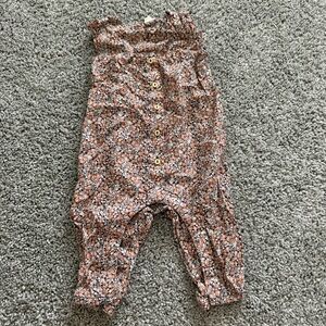 H&M Rust Floral Button-Front Romper